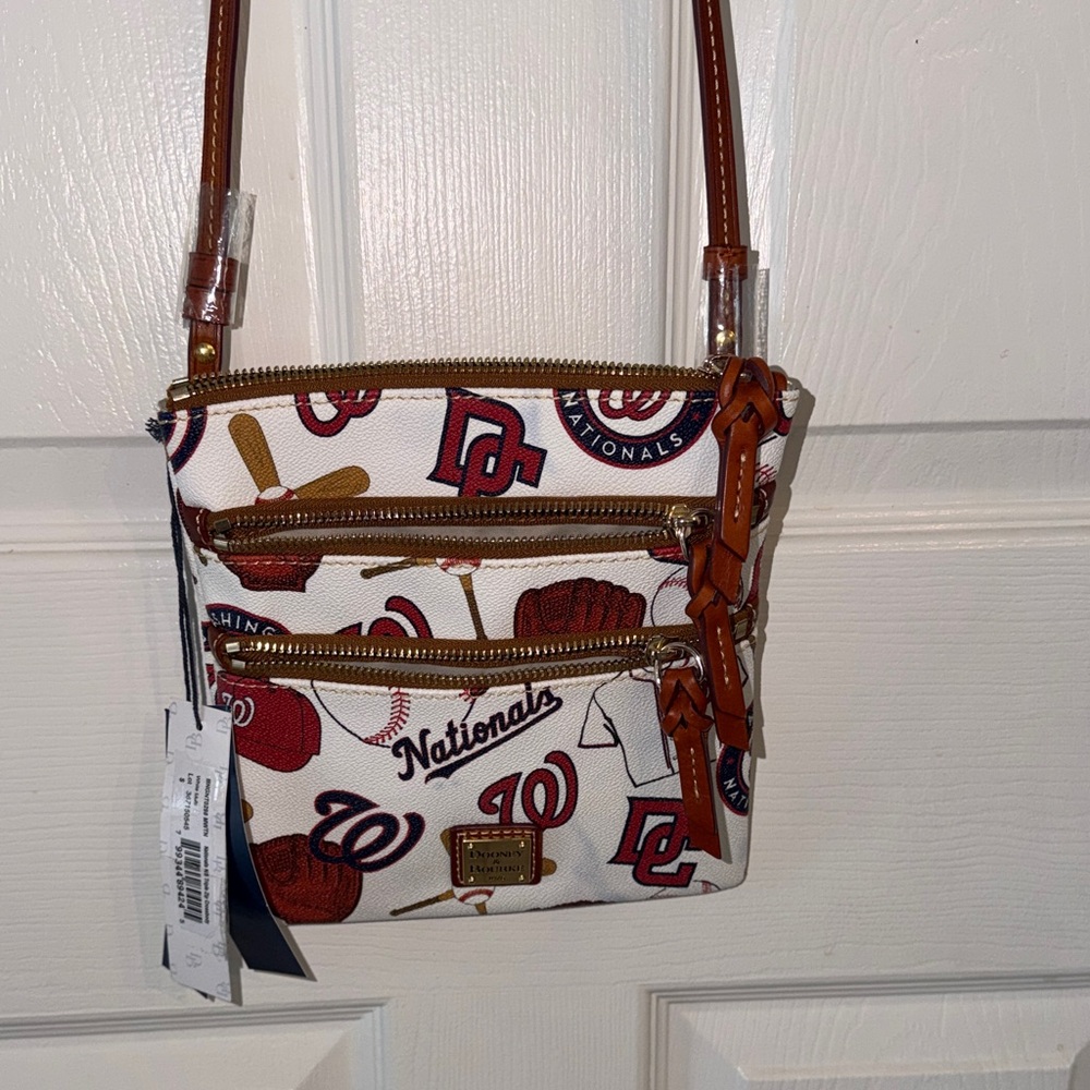 Dooney & Bourke Washington Nationals Crossbody Bag - White and Brown